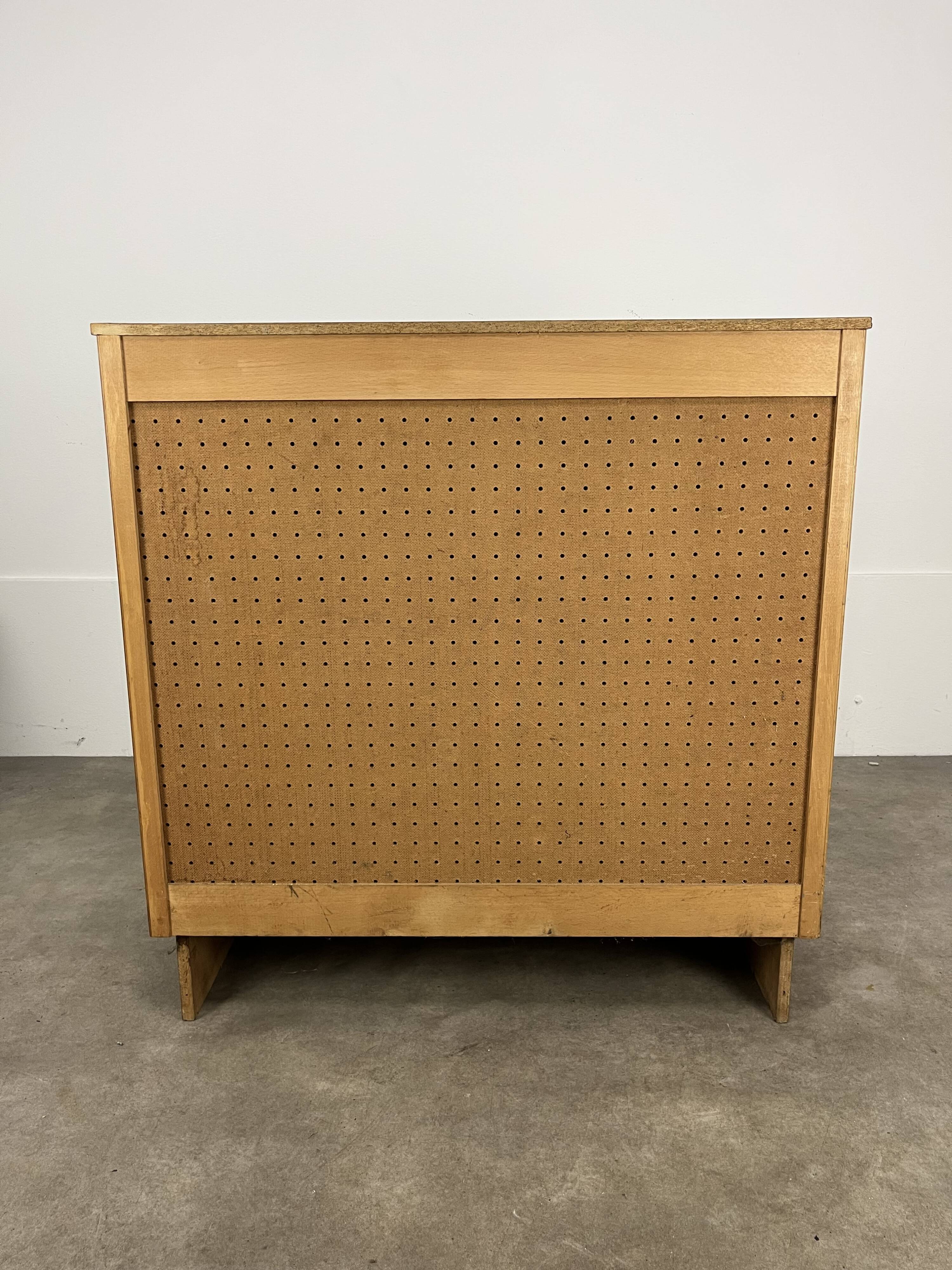 50s sliding door sideboard, wood, vintage