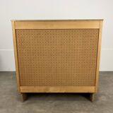 50s sliding door sideboard, wood, vintage