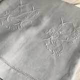 Antique sheet in pure linen yarn dyed in rain gray