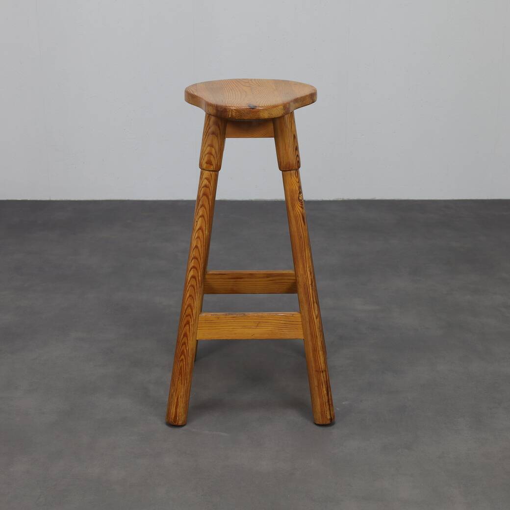 Pair of Barstools in Pinewood, 1970s