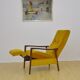 Mid-century armchair with folding footrest, 1960s