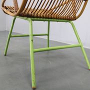 Rare pair of Alan Fuchs for ULUV rattan lounge chairs, Czechoslovakia, 1960s