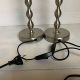 Pair of Maria Vinka silver steel lamps