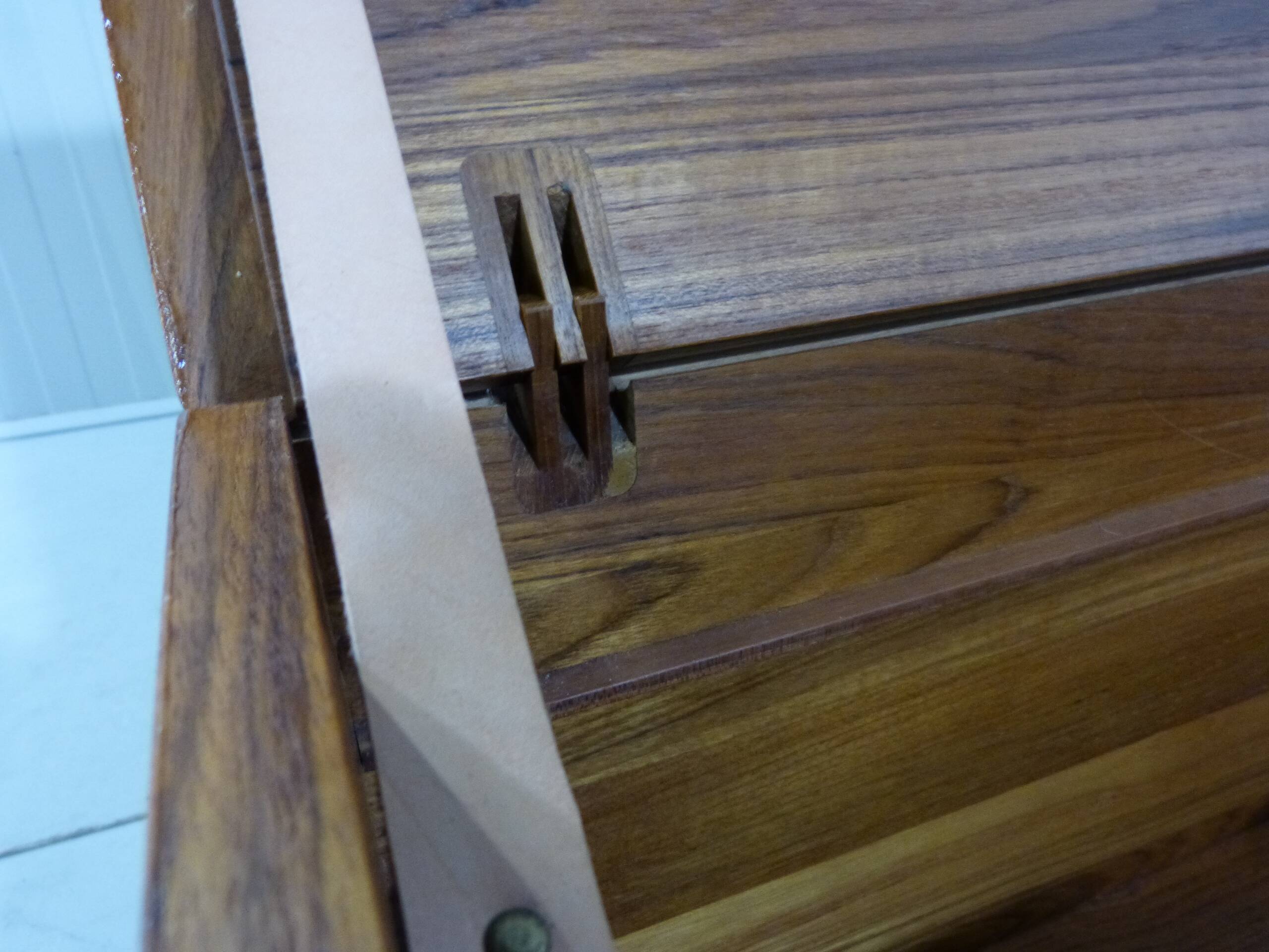 Salin Nyborg Teak Chest / Storage Box / Side Table on Wheels Denmark 1960s