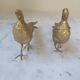Set of 2 brass sculptures, pheasant couple