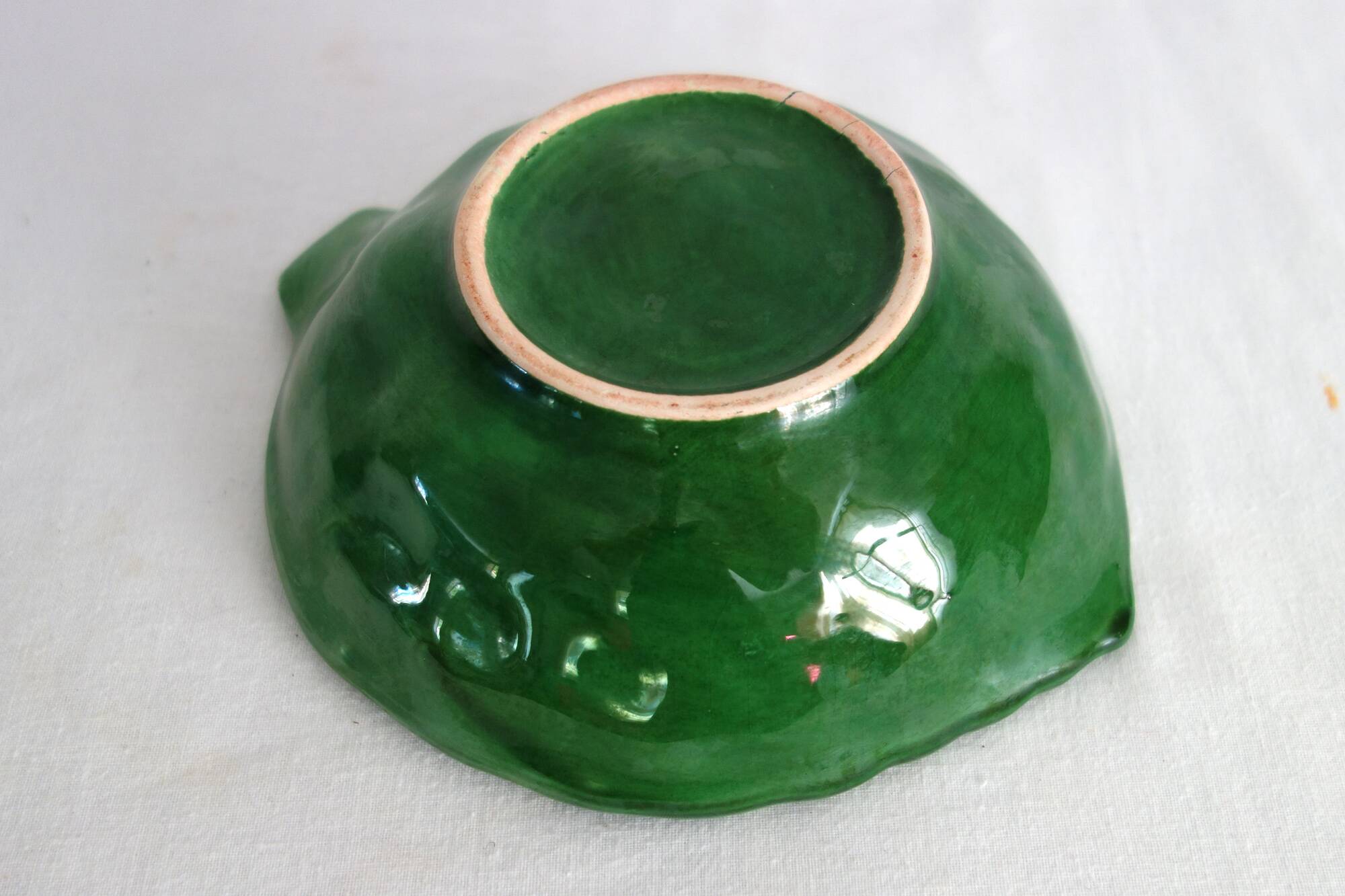 4 vintage slipware artichoke bowls