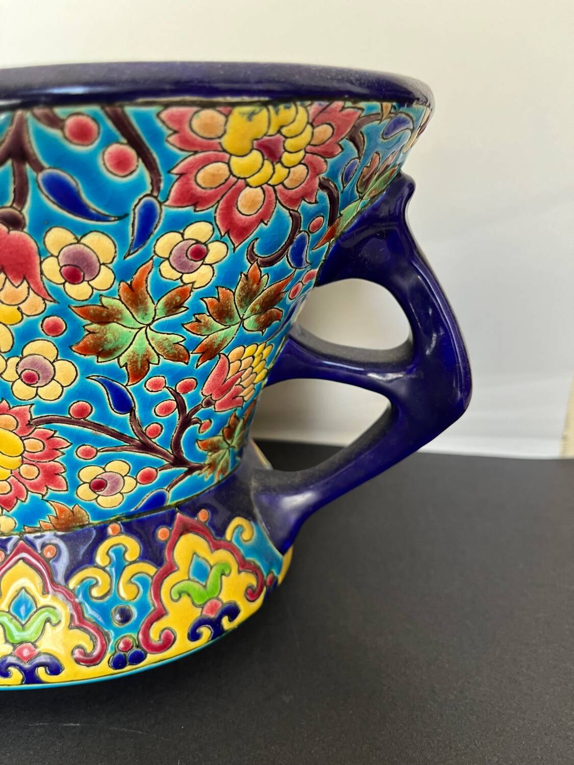 Longwy enamel planter
