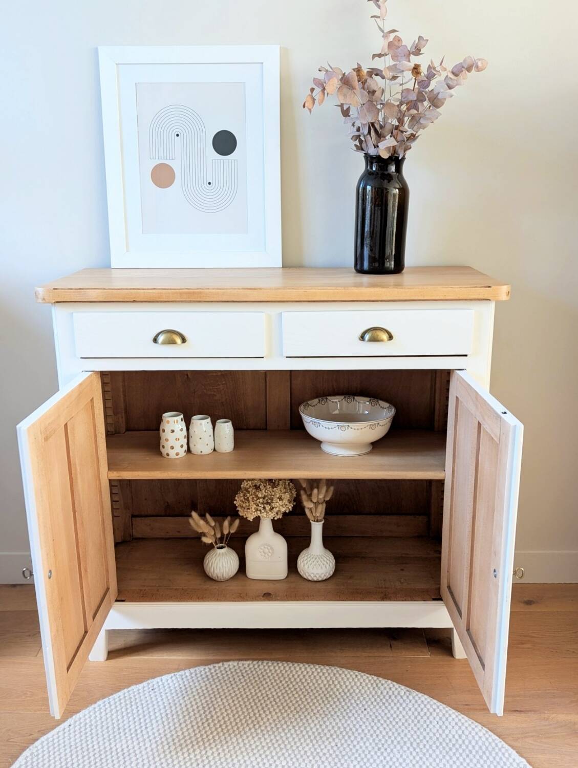 Renovated solid wood Parisian buffet