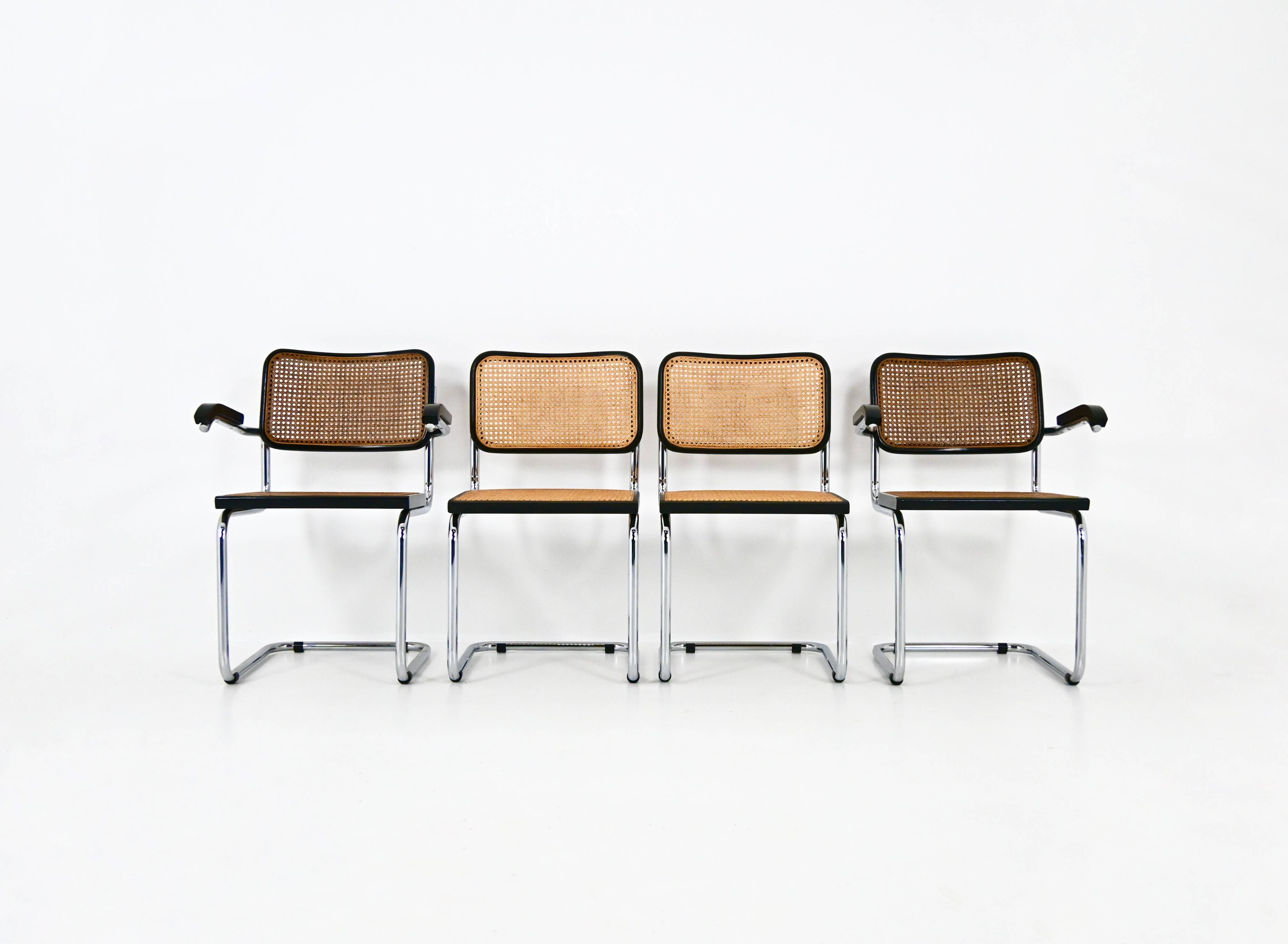 Set of 4 Dining Chairs Style B32 by Marcel Breuer