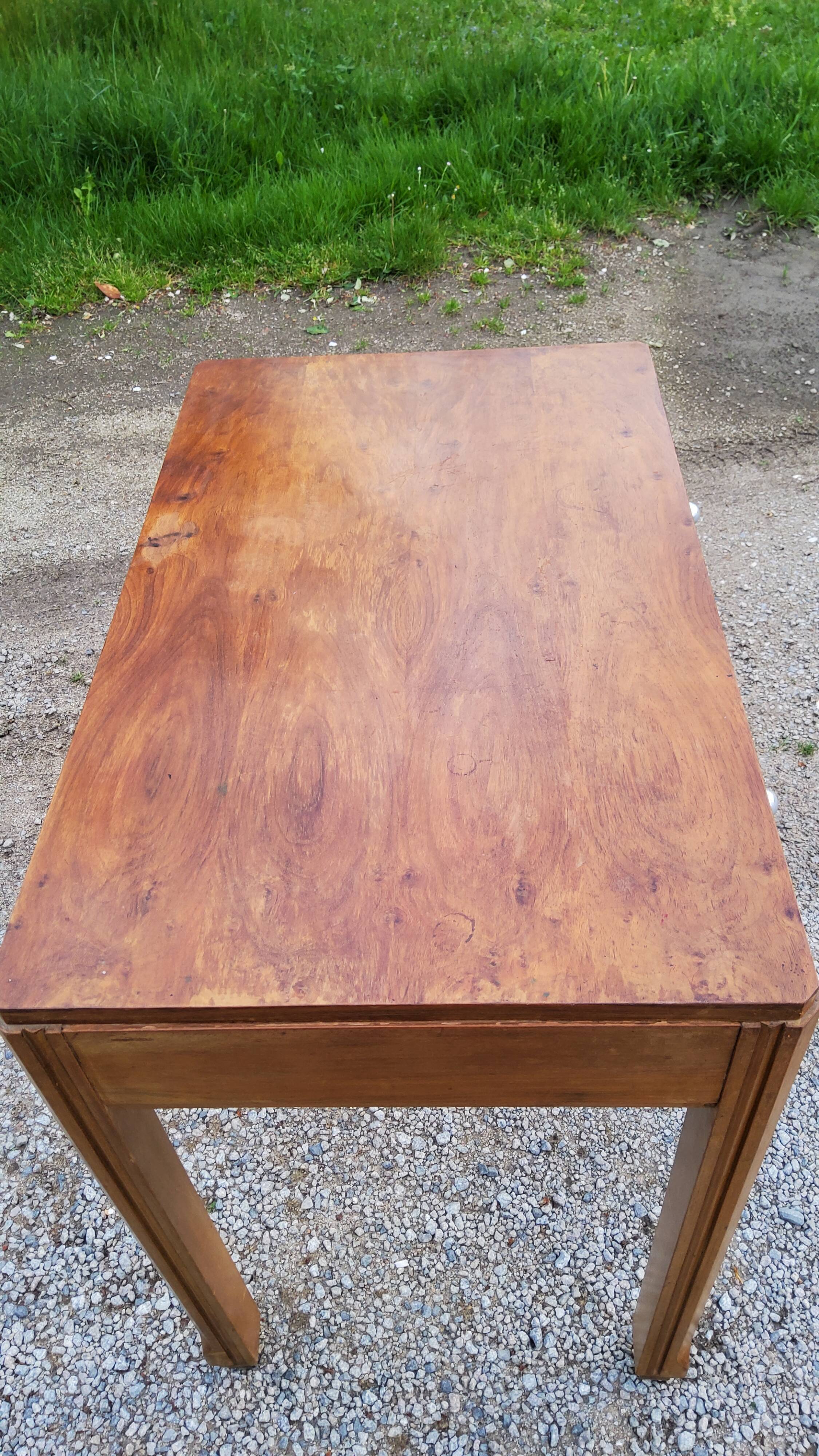 Walnut art deco writing table