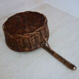Basket shaped pan in vintage wicker