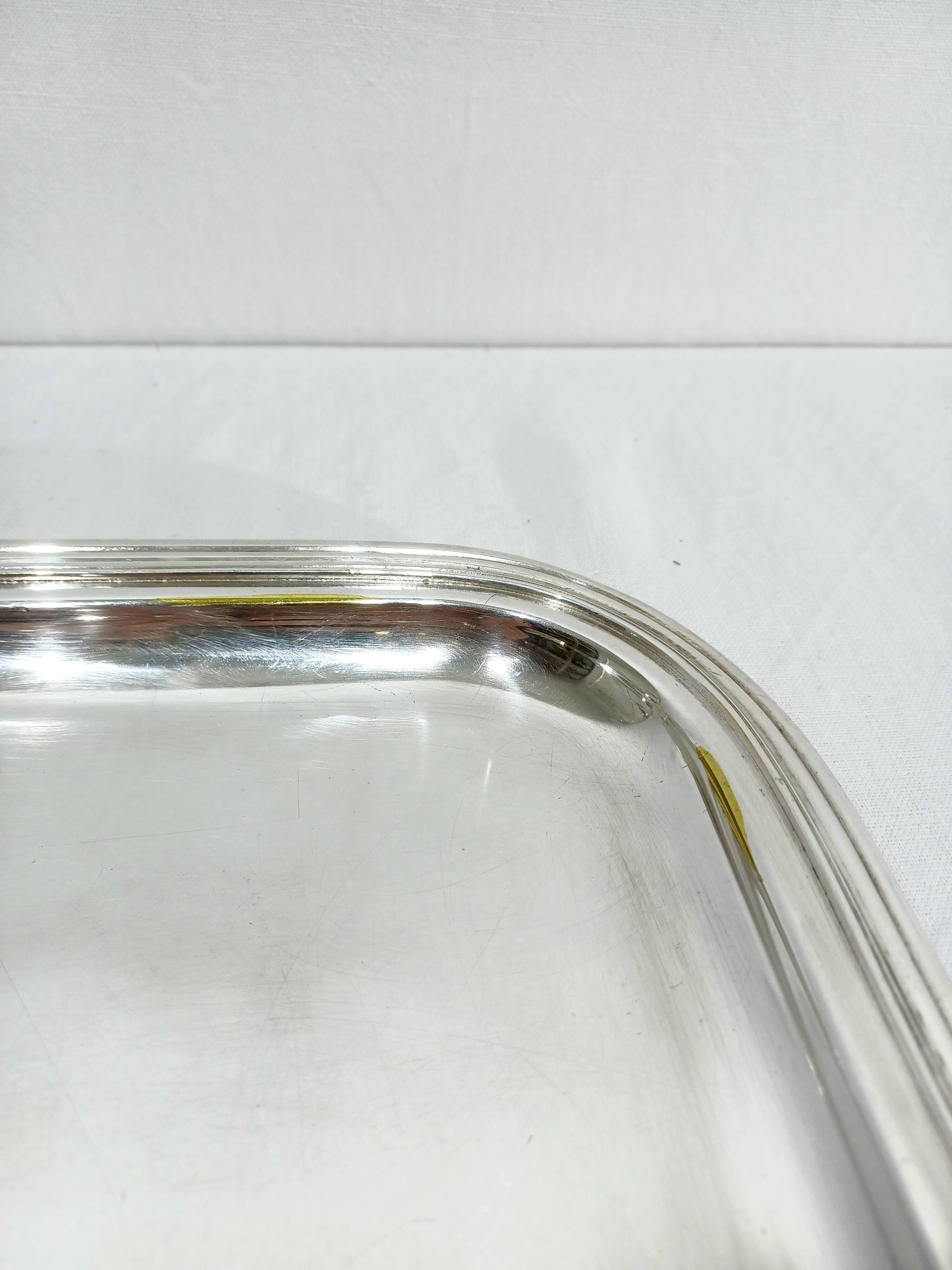 Silver-plated tray with handles