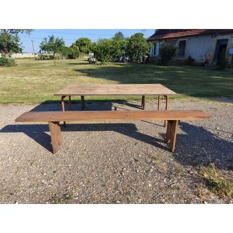 Industrial or communal table with benches