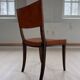 Chaise suédoise Art déco en pin et cuir Carl Bergsten 1929