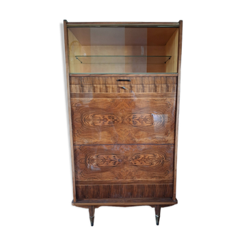 Retractable display cabinet desk