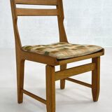 Raphael Oak and Fabric Dining Chairs by Guillerme et Chambr
