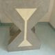 Pedestal / High side table in polished concrete – Unique artisan piece.