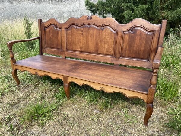 Banc rustique Véranda Patio Vintage Banc de jardin salon en chêne 1980s