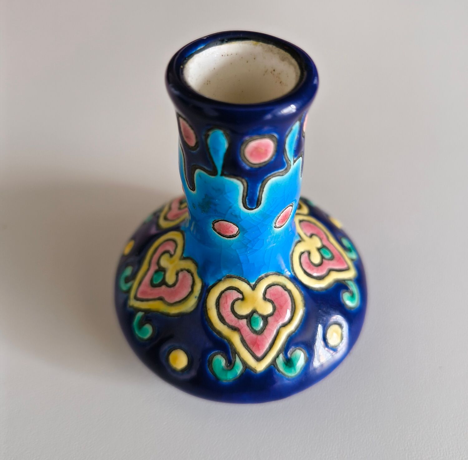 Mini vase in Longwy enamel – Model F3005 – 1950s/60s