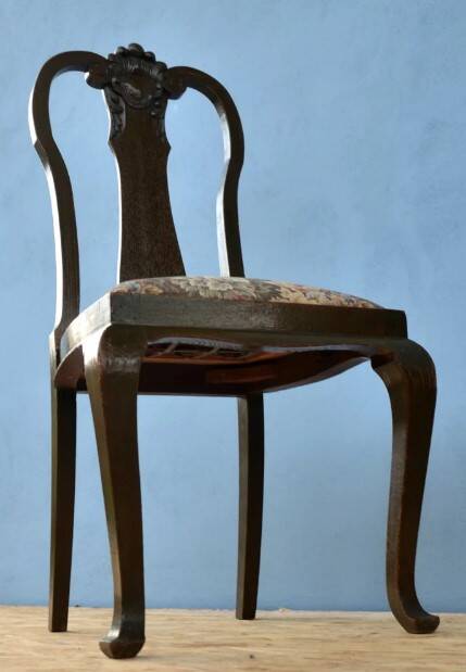 Chaise Queen Anne en chêne massif - début du XXe siècle