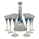 Hand-blown crystal carafe Bohemian Crystalex and a set of six glasses, 1990s.