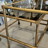 Coffee table and nesting tables Bamboo model - Bronze Italy 1970