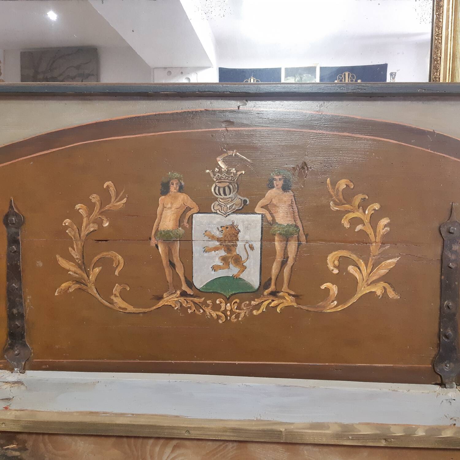 Grand coffre banquette peint 149X58