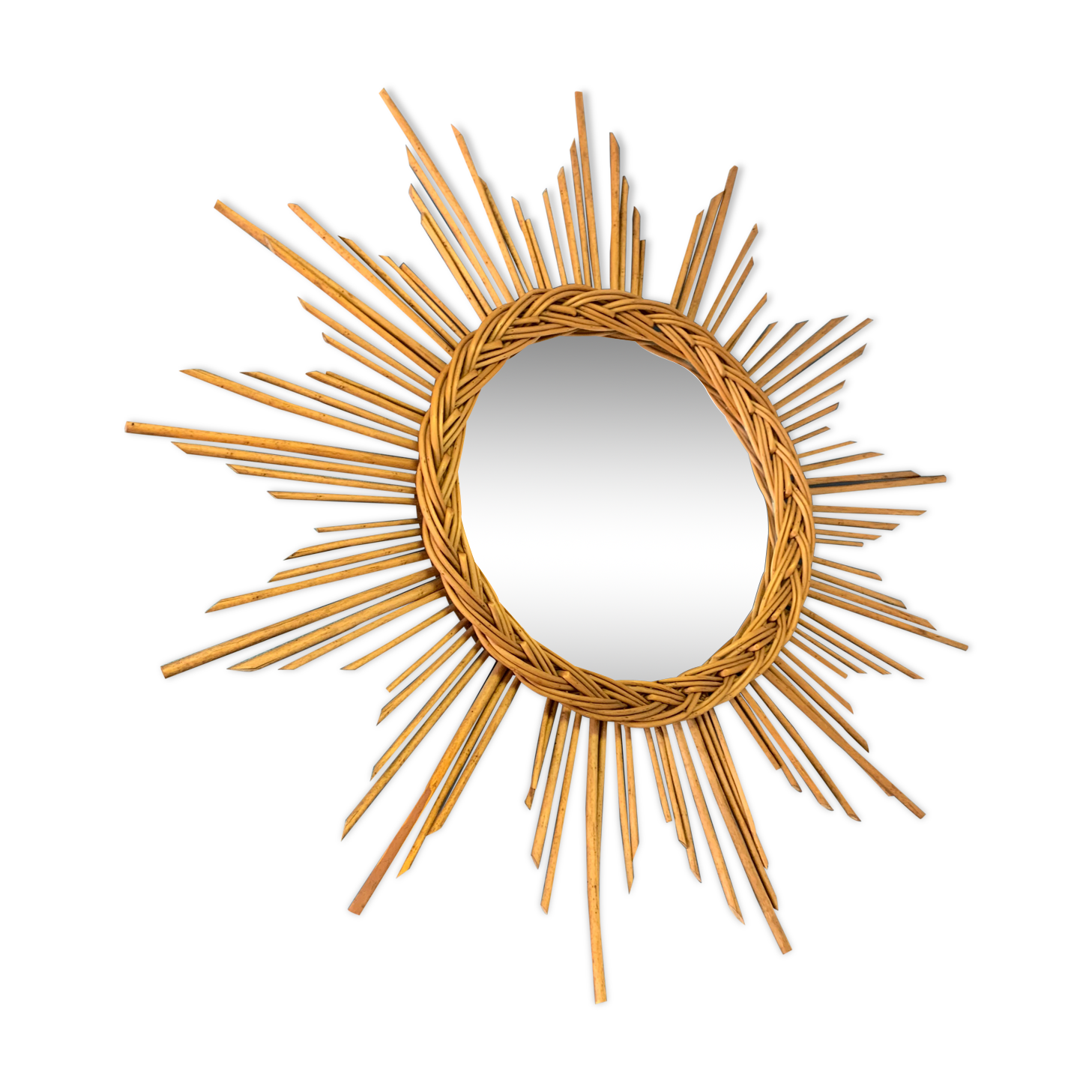 Wicker sun mirror 60cm