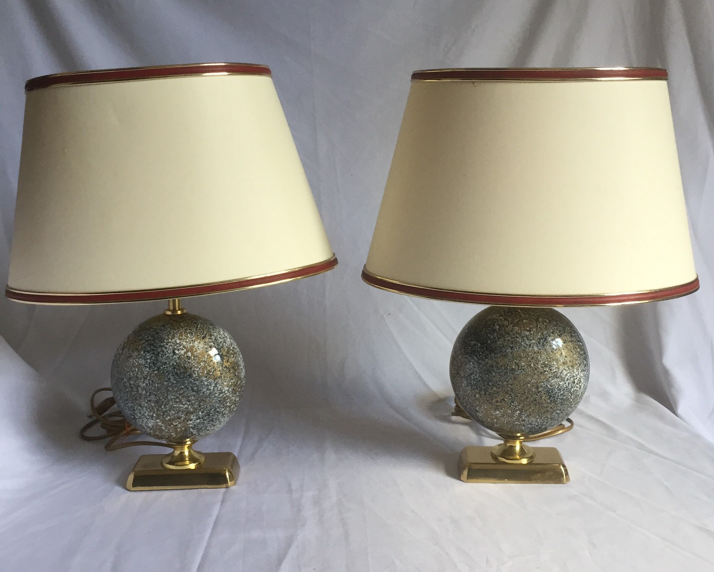 Pair of French 70s lamps Philippe Barbier style