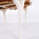 Antique round dining table with extension - Neo Rococo style - white painted with decorative details - 1920s