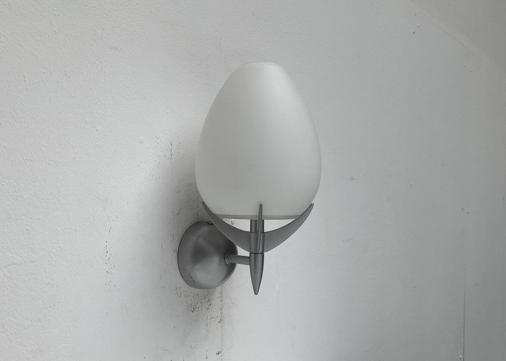 Vintage wall lamp in postmodern Italian glass by Lucente.