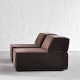 Vintage Modular Trio Sofa in Brown Teddy Upholstery from Cor, 1973, Set of 3