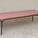 Large canteen table in pink formica and metal.