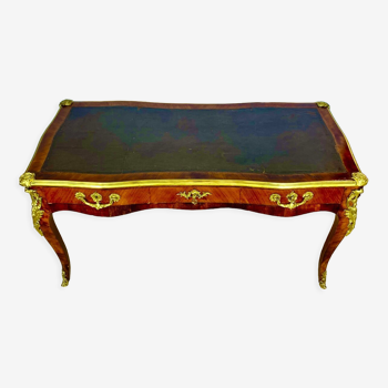 Louis XV style desk early nineteenth century, double-sided, rosewood, violet wood, gilded bronzes