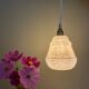 Vintage tulip pendant light in pink Clichy glass