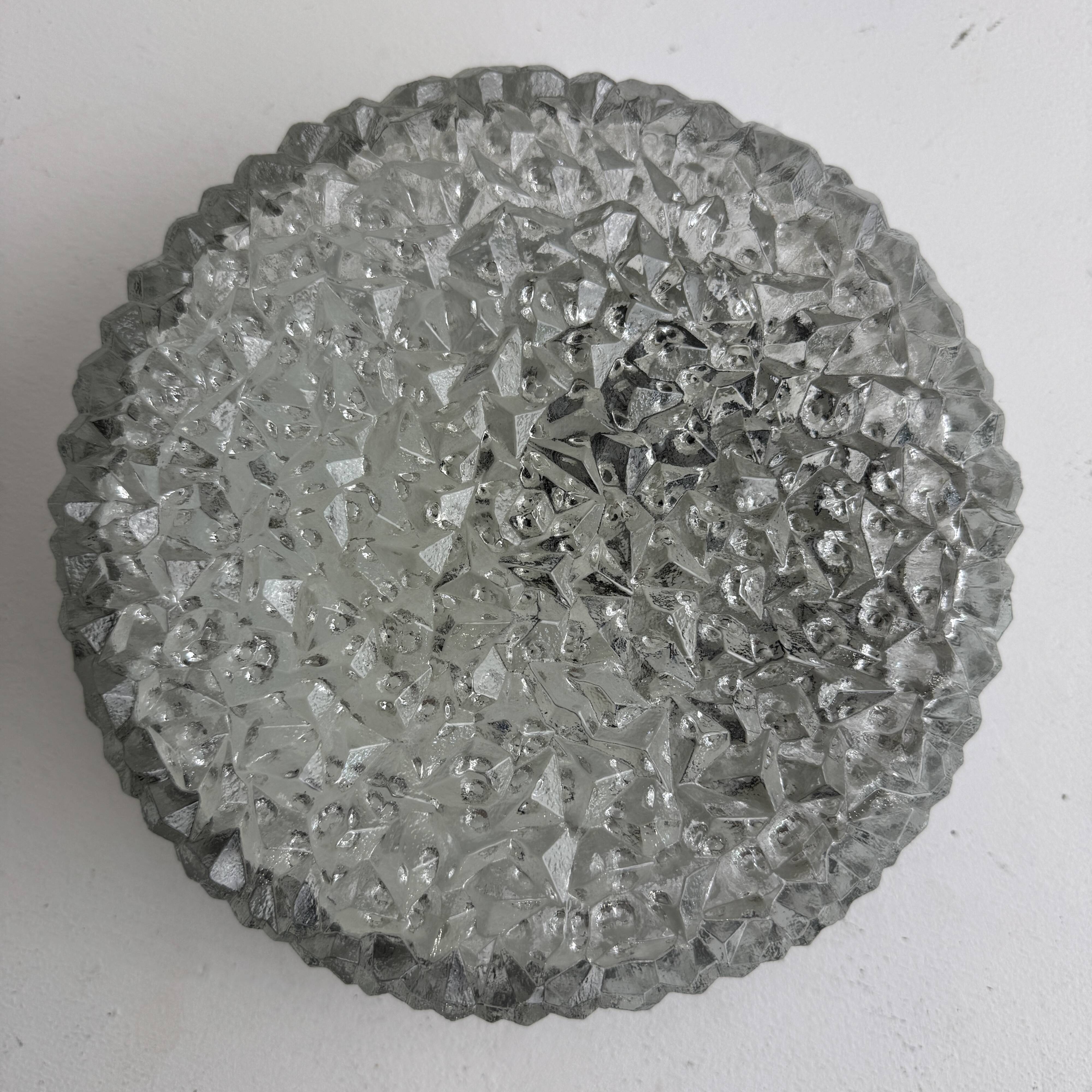 Pair of antique round "holophane" vintage wall lights