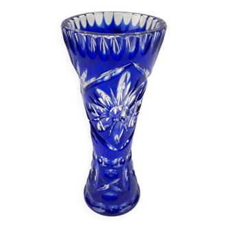 Blue crystal vase