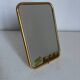 Vintage 1960 barber mirror, shaving or travel, gold and blue - 16 x 11 cm