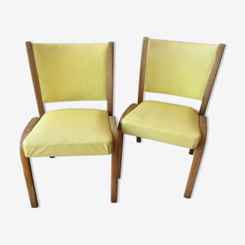 Pair of chairs Steiner bow-wood