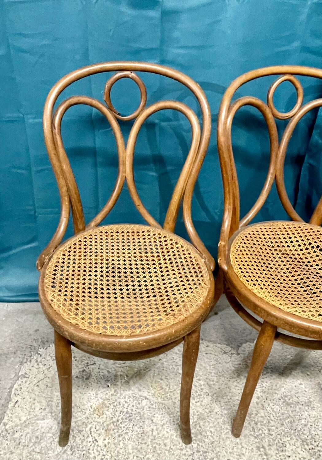 4 chaises thonet n 19 de bistrot bois courbé