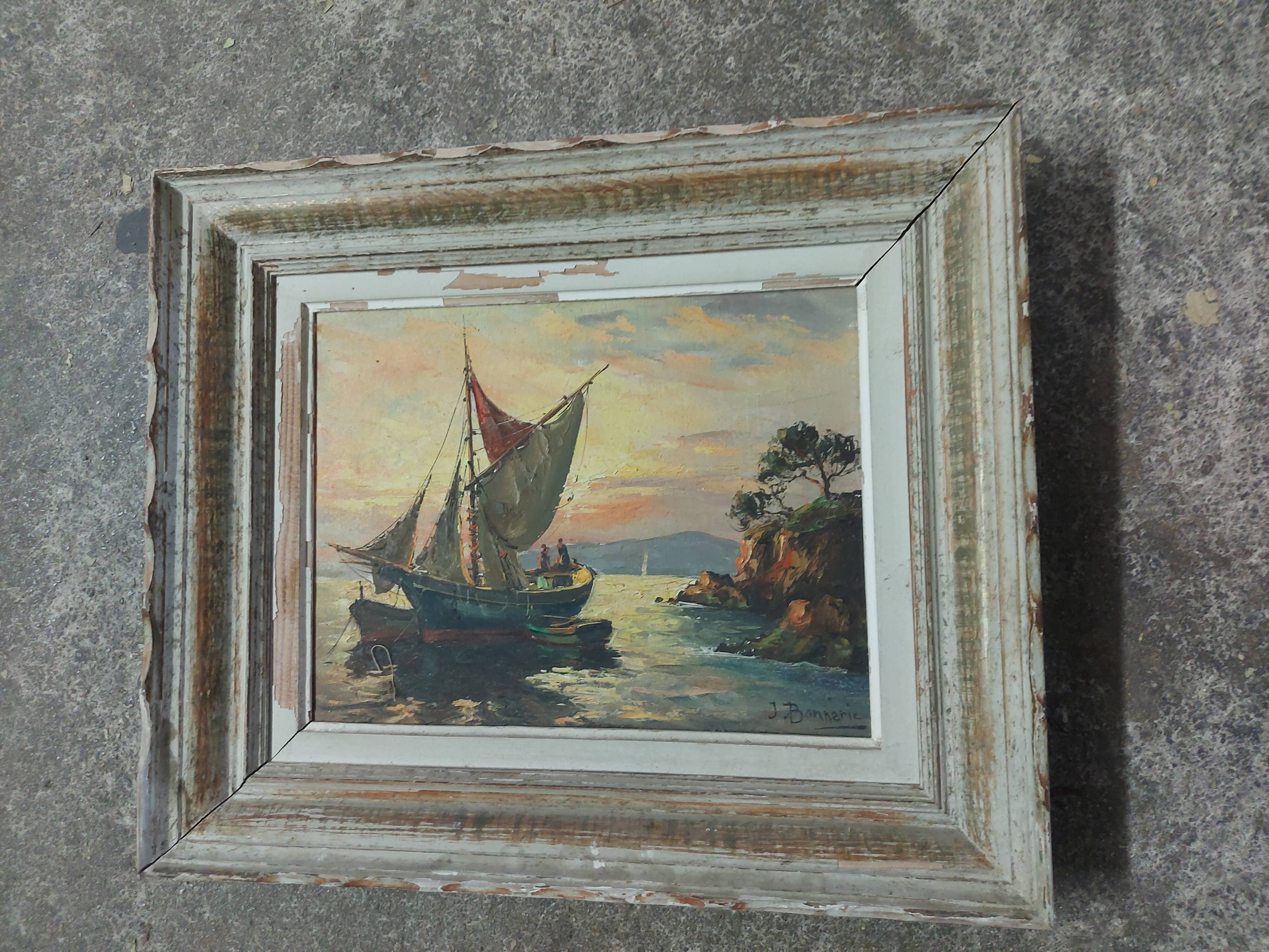 Painting, oil painting on canvas, marine, seaside