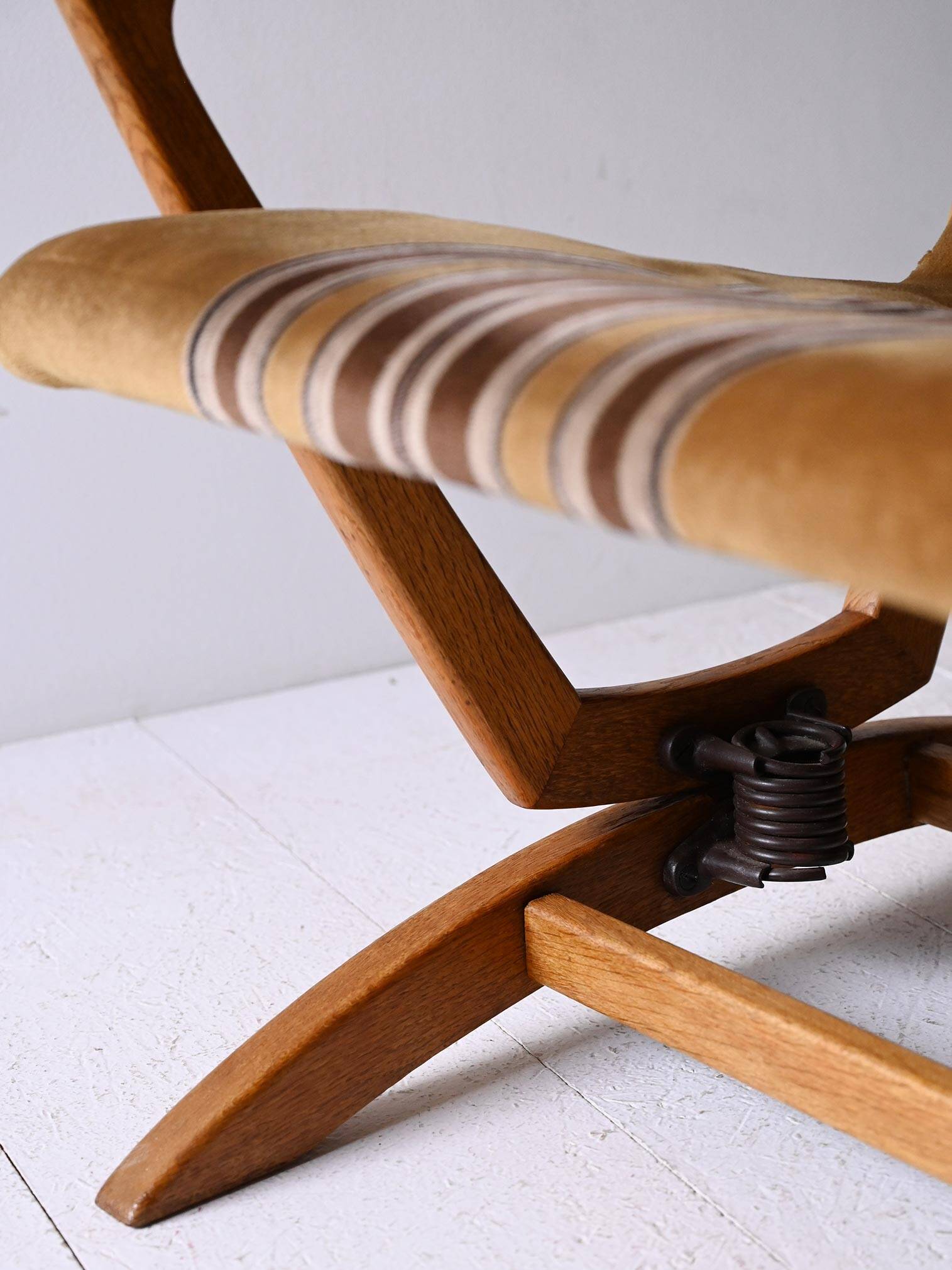 Original Scandinavian Oak High-Back Armchair, Late 1960s