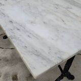 Marble and cast iron restaurant bistro table