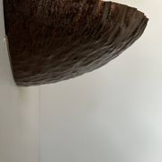 Pair of vintage wall lights, treated rusted metal, France, 1980