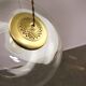 Italian Mid-Century Glass and Brass Pendant Lamp