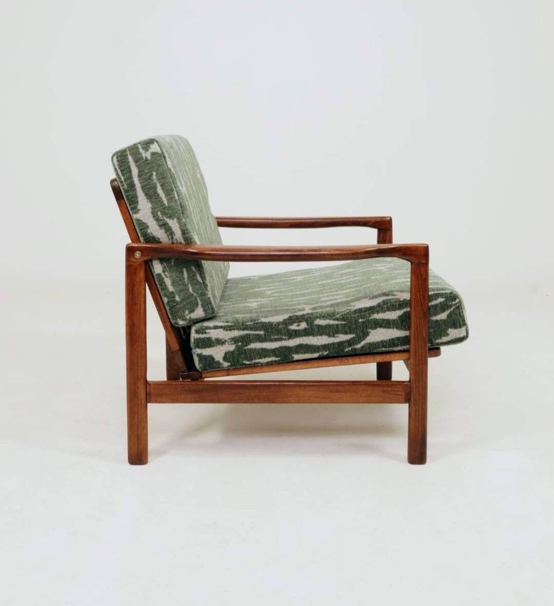 Vintage Armchair Green Cushions Classic Design
