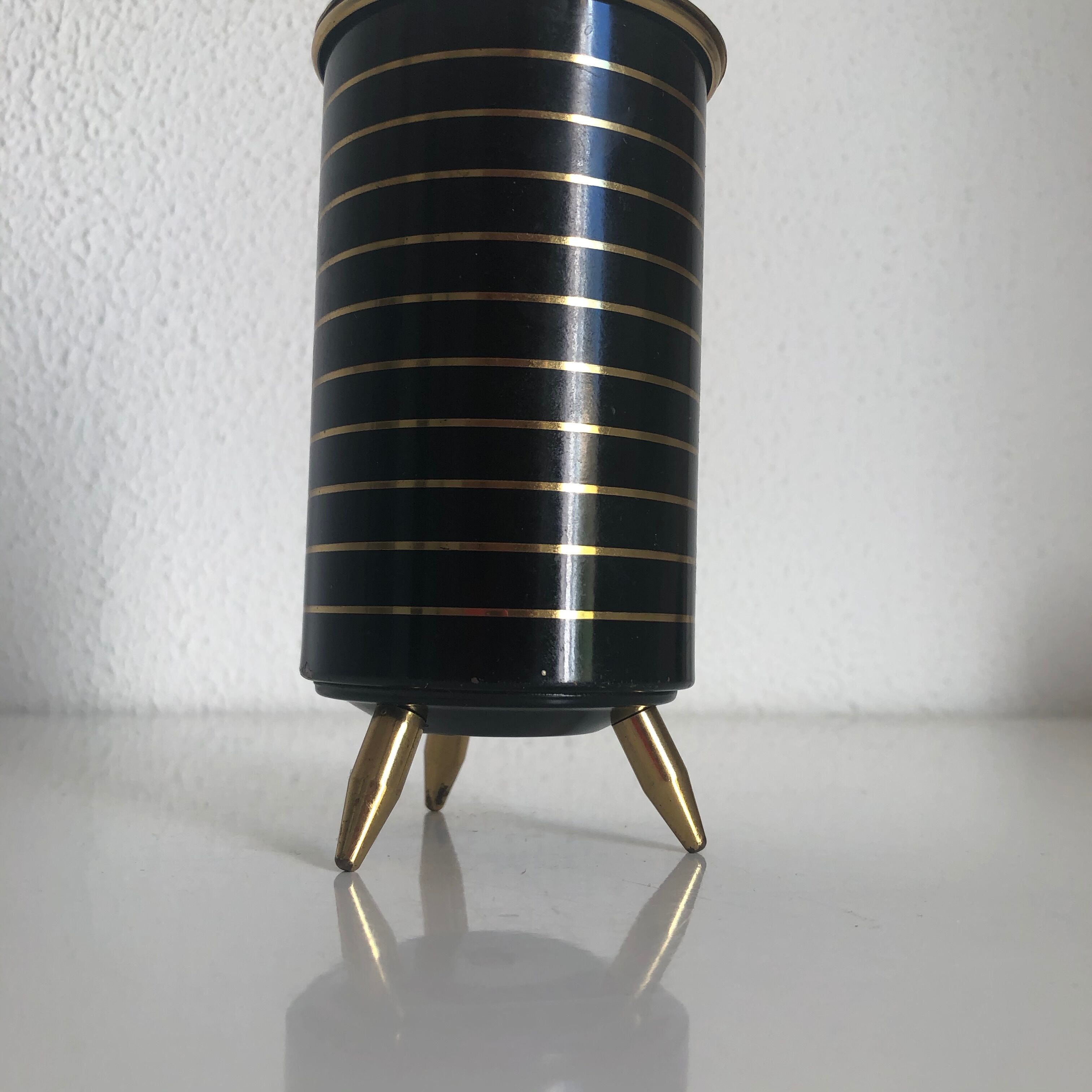 Tripod holders black golden box vintage 1960 - 14 x 8 cm