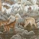 Importante tenture Indochinoise brodée de Soie, Cerfs en forêt, vers 1940