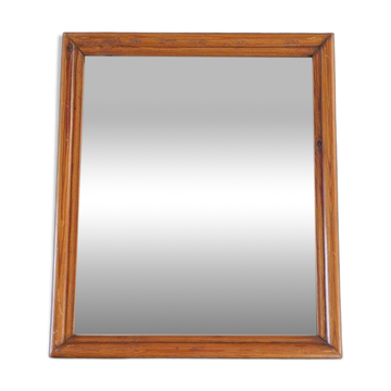 Miroir en bois mouluré d'époque Napoléon III en sapin ou pin XIXème siècle
