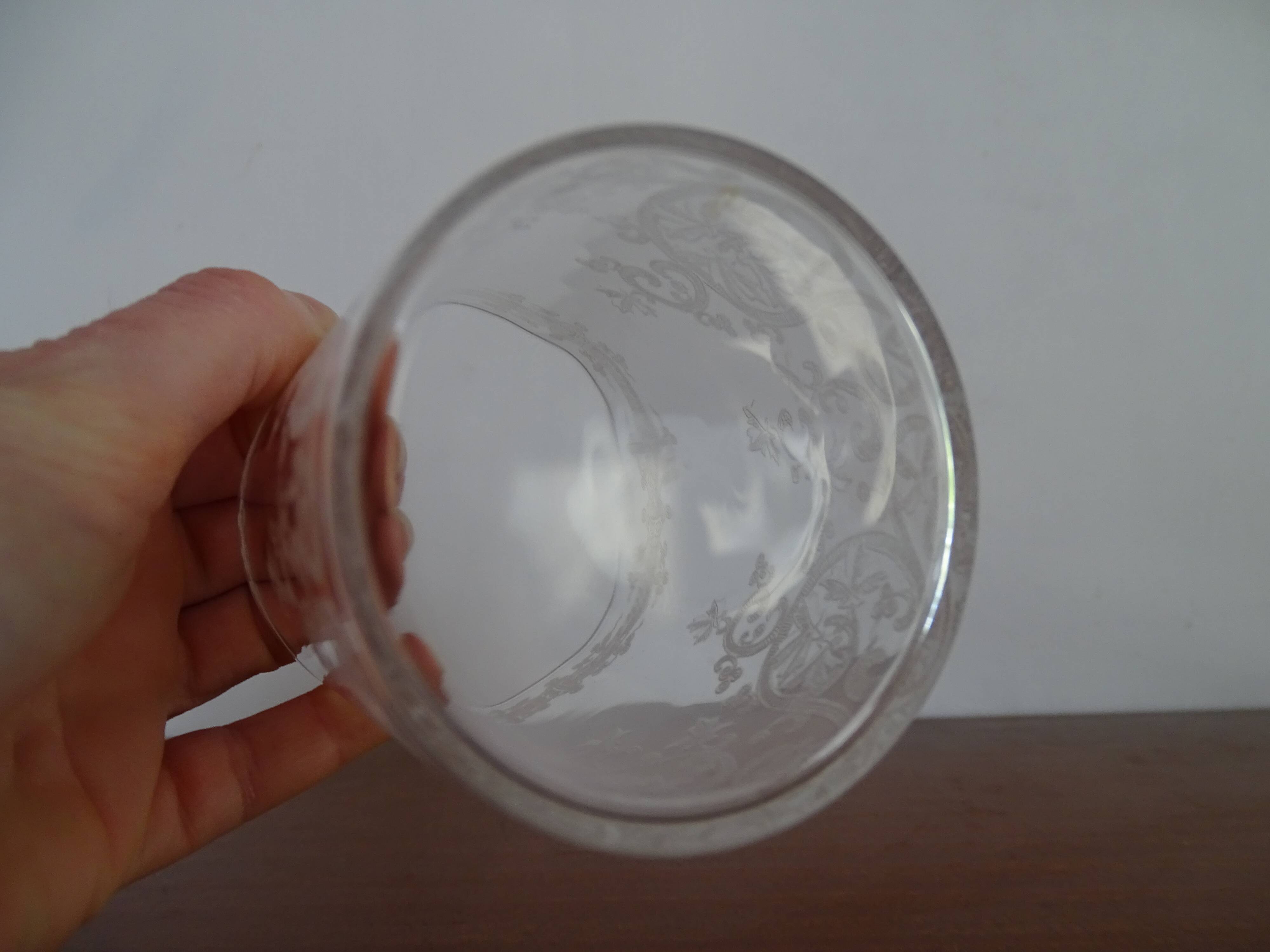 Baccarat crystal goblet model engraved with Baccarat initial "B" on frieze